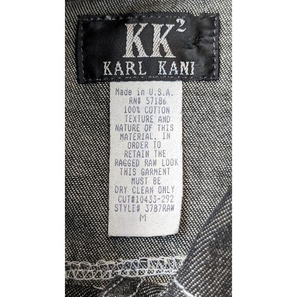Karl Kani VINTAGE Womens MED Black Denim Cotton Jacket Hip Hop Street Wear USA - Picture 8 of 15